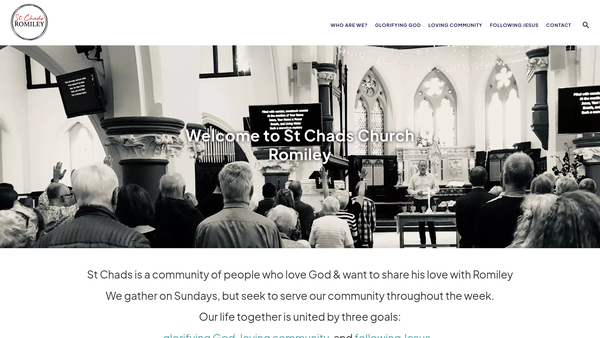 Screenshot of the The Parochial Church Council Of The Ecclesiastical Parish Of St Chads Church Romiley website