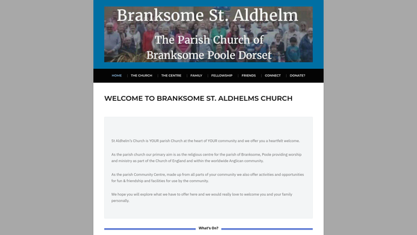 Screenshot of the The Parochial Church Council For Branksome St Aldhelm Poole Dorset website