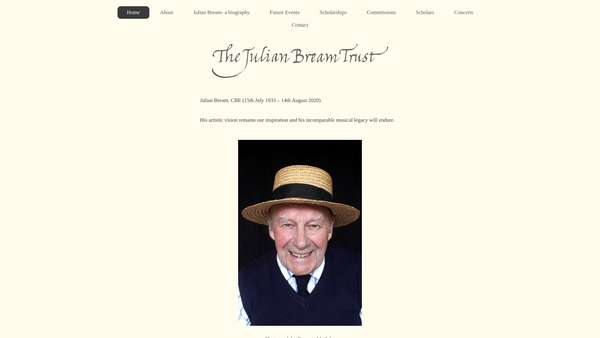 Screenshot of the The Julian Bream Trust website