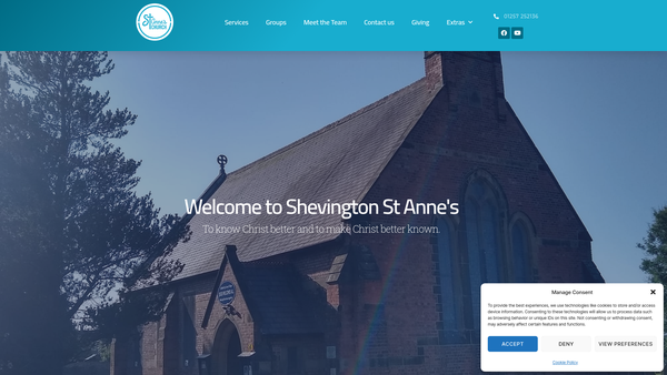 Screenshot of the The Parochial Church Council Of The Ecclesiastical Parish Of St Anne's, Shevington, Blackburn website