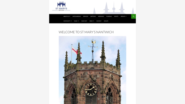 Screenshot of the The Parochial Church Council Of The Ecclesiastical Parish Of Nantwich website