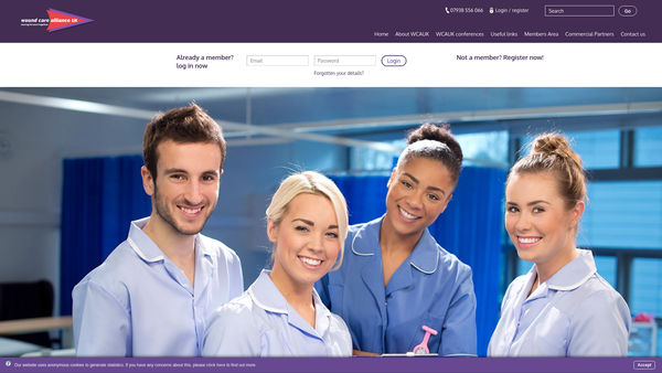 Screenshot of the Wound Care Alliance UK website
