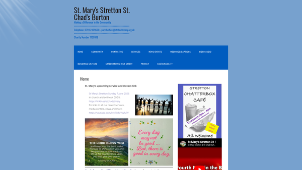 Screenshot of the The Parochial Church Council Of The Ecclesiastical Parish Of St Mary, Stretton With Claymills website