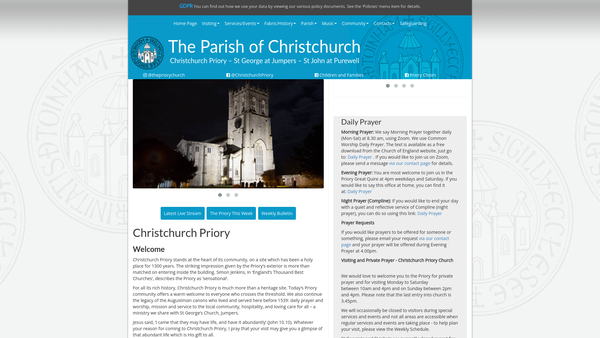 Screenshot of the The Parochial Church Council Of The Ecclesiastical Parish Of Christchurch Holy Trinity website