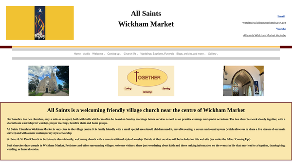 Screenshot of the The Parochial Church Council Of The Ecclesiastical Parish Of Wickham Market website
