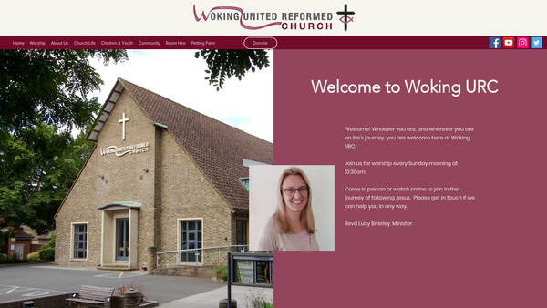 Screenshot of the Woking United Reformed Church Charity website