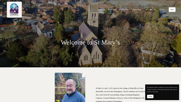 Screenshot of the The Parochial Church Council Of The Ecclesiastical Parish Of Radcliffe On Trent website