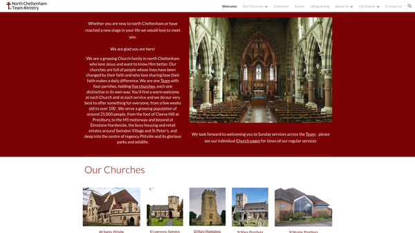 Screenshot of the The Parochial Church Council Of The Ecclesiastical Parish Of St Mary And St Nicolas Prestbury Cheltenham website