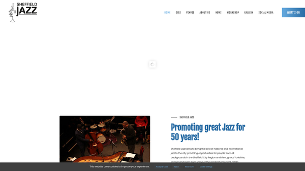 Screenshot of the Sheffield Jazz website