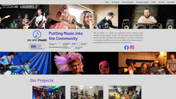 Screenshot of the We Are Music Ltd website