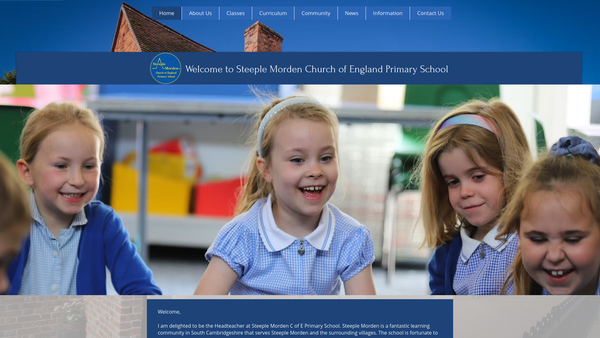 Screenshot of the Steeple Morden Parent Teachers Association website