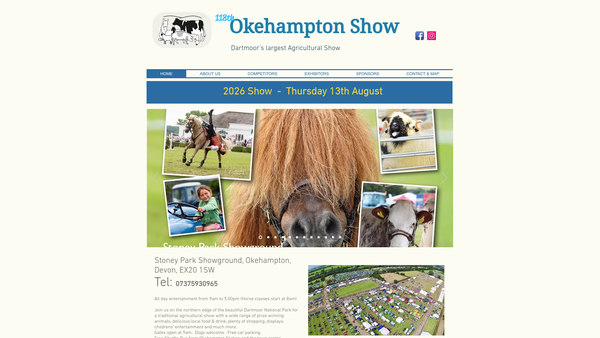 Screenshot of the Okehampton And District Agricultural Association website