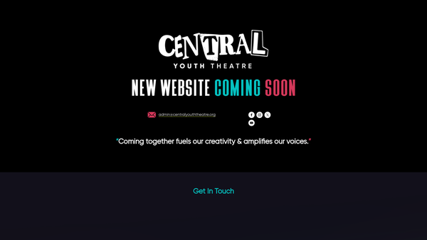Screenshot of the Central Youth Theatre website