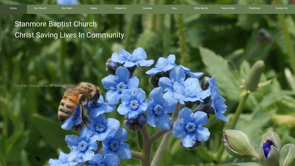 Screenshot of the Stanmore Baptist Church website
