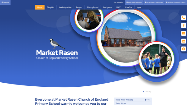 Screenshot of the Friends and Family Fundraising of Market Rasen Church of England Primary School website
