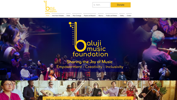 Screenshot of the Baluji Music Foundation Limited website