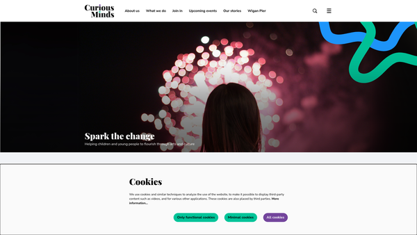 Screenshot of the Curious Minds website