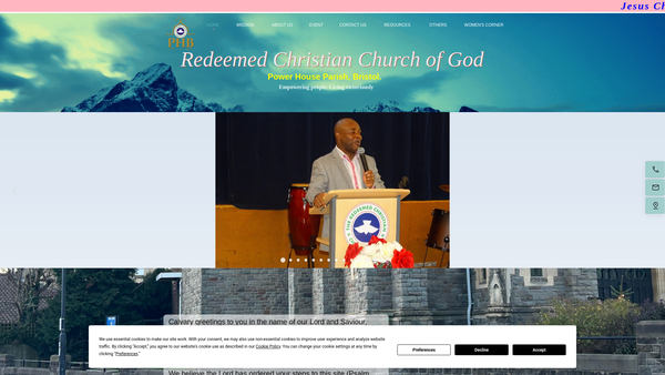 Screenshot of the Redeemed Christian Church Of God - Power House website