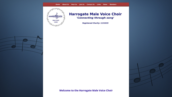 Screenshot of the Harrogate Male Voice Choir website