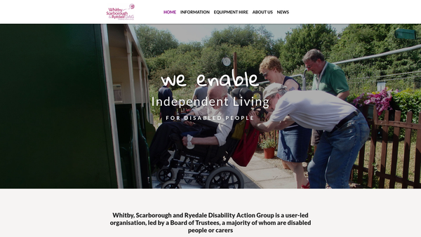 Screenshot of the Whitby, Scarborough And Ryedale Disability Action Group website