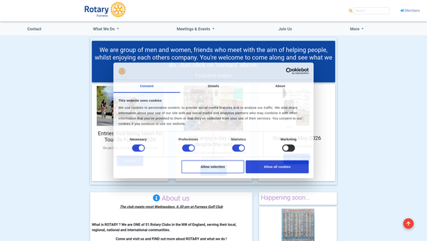 Screenshot of the Rotary Club Of Furness Charitable Trust website