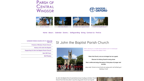 Screenshot of the The Parochial Church Council Of The Ecclesiastical Parish Of New Windsor website