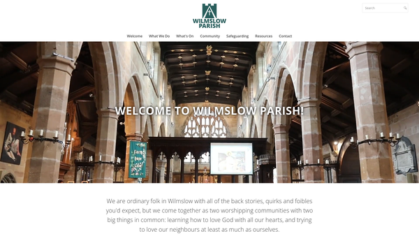 Screenshot of the The Parochial Church Council Of The Ecclesiastical Parish Of Wilmslow website
