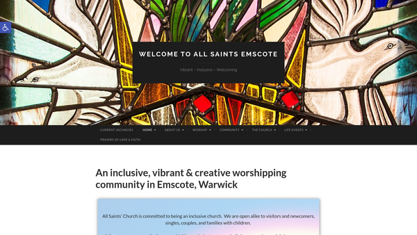 Screenshot of the The Parochial Church Council Of The Ecclesiastical Parish Of All Saints Emscote Warwick website
