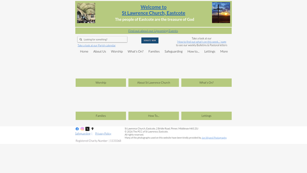 Screenshot of the The Parochial Church Council Of The Ecclesiastical Parish Of St Lawrence Eastcote website