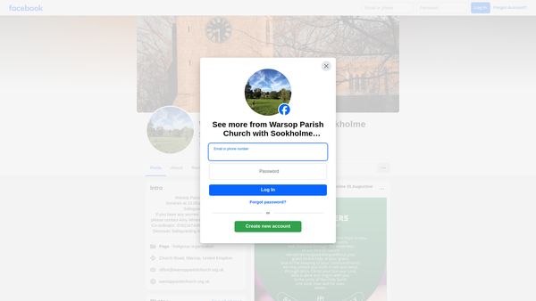 Screenshot of the The Parochial Church Council Of The Ecclesiastical Parish Of Saint Peter & Saint Paul, Warsop With Saint Augustine Sookholme website