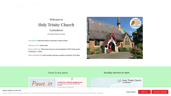 Screenshot of the The Parochial Church Council Of The Ecclesiastical Parish Of Holy Trinity, Lyonsdown website