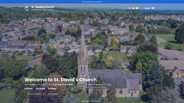 Screenshot of the The Parochial Church Council Of The Ecclesiastical Parish Of St. David's Moreton-In-Marsh With St. Mary's Batsford website