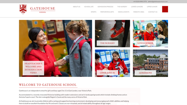 Screenshot of the Gatehouse Parents Association website