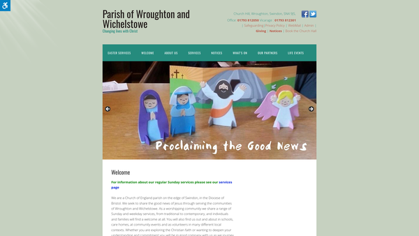 Screenshot of the The Parochial Church Council Of The Ecclesiastical Parish Of Wroughton And Wichelstowe website