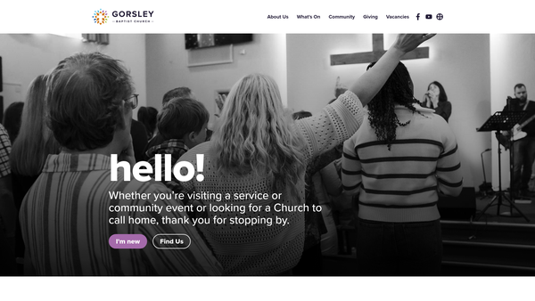 Screenshot of the Gorsley Baptist Church website