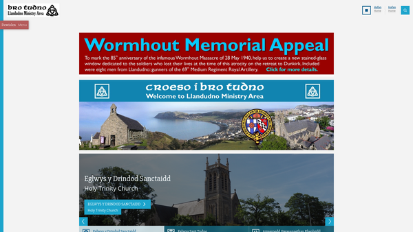 Screenshot of the Cyngor Ardal Weinidogaeth Llandudno, Llandudno Ministry Area Council website