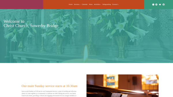 Screenshot of the The Parochial Church Council Of The Ecclesiastical Parish Of Christ Church,sowerby Bridge website