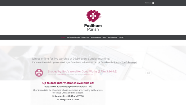 Screenshot of the The Parochial Church Council Of The Ecclesiastical Parish Of St. Leonard, Padiham. website