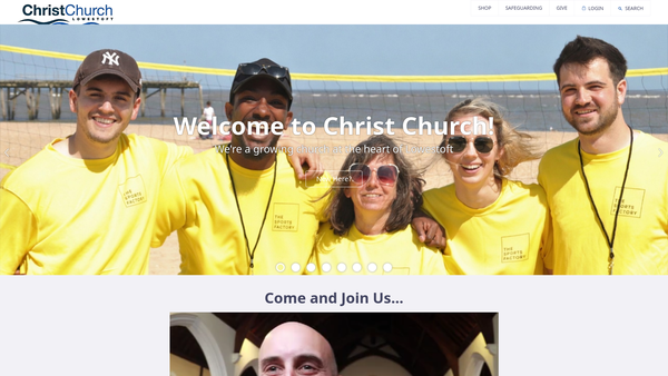 Screenshot of the The Parochial Church Council Of The Ecclesiastical Parish Of Christ Church Lowestoft website