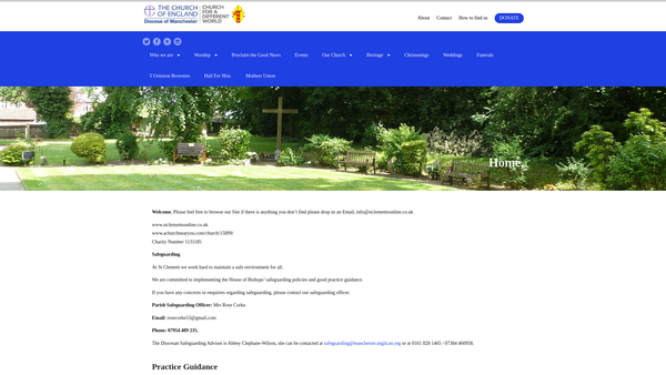 Screenshot of the The Parochial Church Council Of The Ecclesiastical Parish Of St Clement, Urmston website