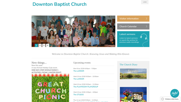 Screenshot of the Downton Baptist Church website