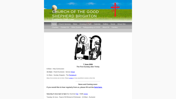 Screenshot of the The Parochial Church Council Of The Ecclesiastical Parish Of The Church Of The Good Shepherd, Brighton website