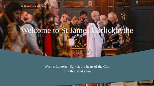Screenshot of the The Parochial Church Council Of The Ecclesiastical Parish Of St James Garlickhythe With St Michael Queenhithe And Holy Trinity-The-Less, London website