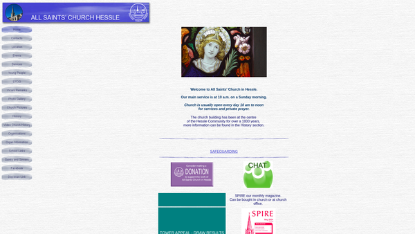 Screenshot of the The Parochial Church Council Of The Ecclesiastical Parish Of All Saints, Hessle website