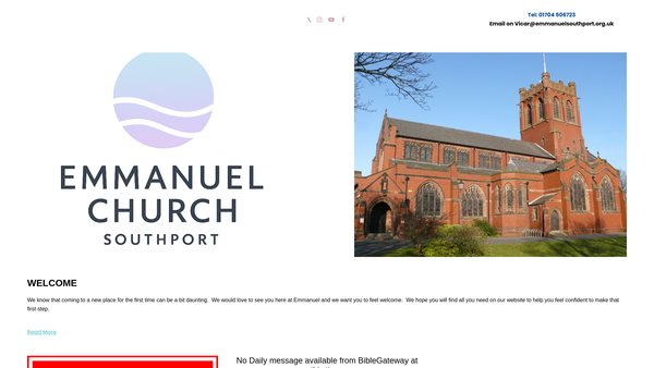Screenshot of the The Parochial Church Council Of The Ecclesiastical Parish Of Emmanuel Southport website