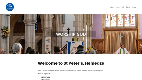 Screenshot of the The Parochial Church Council Of The Ecclesiastical Parish Of St. Peter Henleaze website