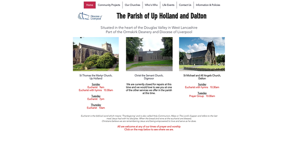Screenshot of the The Parochial Church Council of the Ecclesiastical Parish of Up Holland and Dalton website