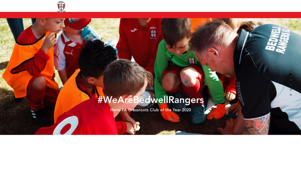 Screenshot of the Bedwell Rangers Football Club website