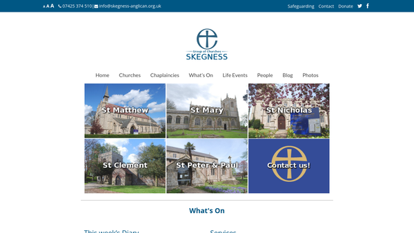 Screenshot of the The Parochial Church Council Of The Ecclesiastical Parish Of Skegness And Winthorpe In The Diocese Of Lincoln website