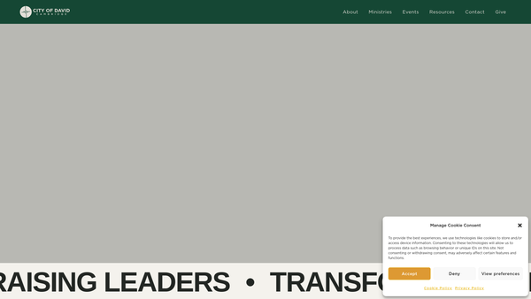 Screenshot of the Rccg - City Of David Cambridge website